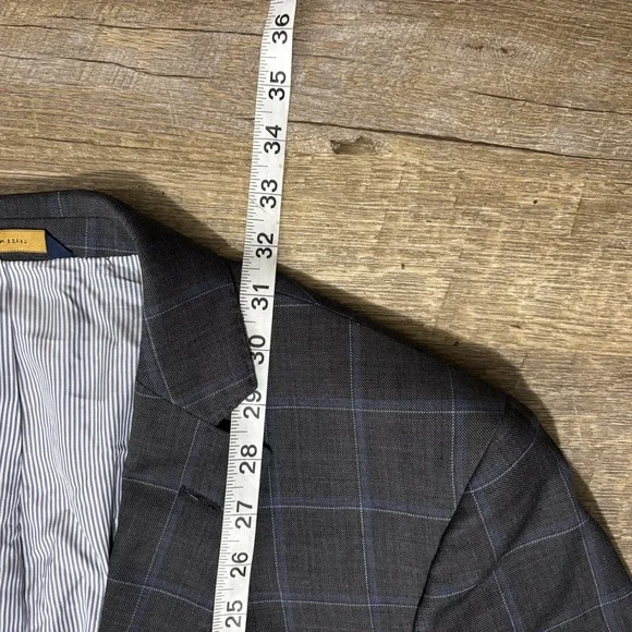 BROOKS BROTHERS Explorer Regent Fit Blazer 40L Gray Plaid Two Button Window Pane - Picture 8 of 11